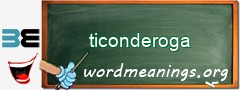 WordMeaning blackboard for ticonderoga